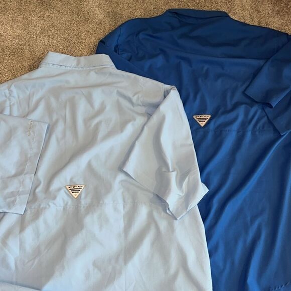 Two (2) Blue PFG Performance Fishing Bonehead SS men’s poly Shirt 2XL Boating - Picture 6 of 6
